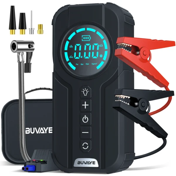 4 in 1 Emergency Portable Air Compressor + Power Bank Car Battery Starter