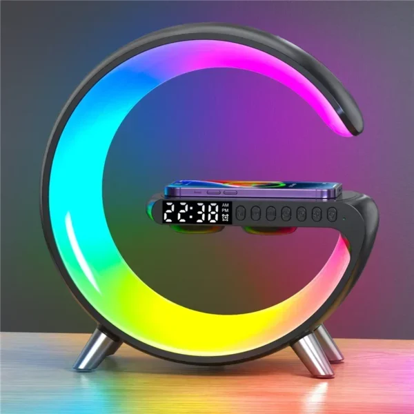 LED Lamp Wireless Charger Stand Alarm Clock Bluetooth Speaker - Image 21