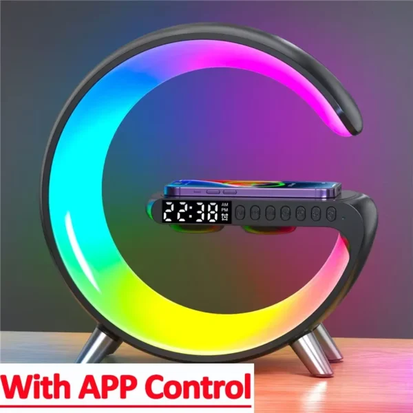 LED Lamp Wireless Charger Stand Alarm Clock Bluetooth Speaker - Image 7