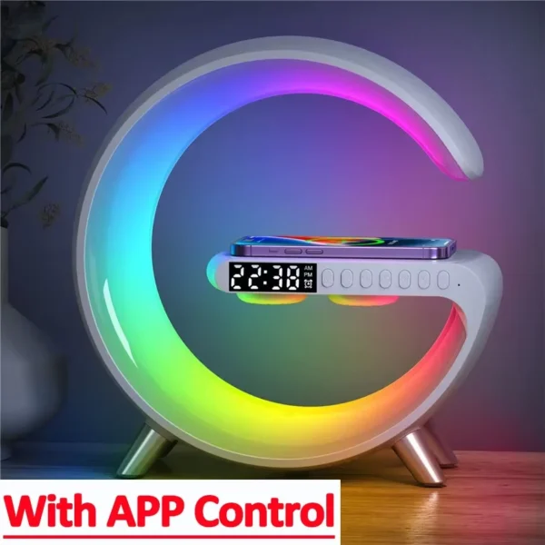 LED Lamp Wireless Charger Stand Alarm Clock Bluetooth Speaker - Image 8
