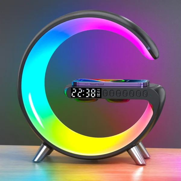 LED Lamp Wireless Charger Stand Alarm Clock Bluetooth Speaker - Image 9