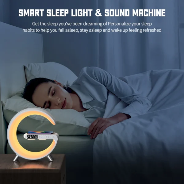 LED Lamp Wireless Charger Stand Alarm Clock Bluetooth Speaker - Image 4