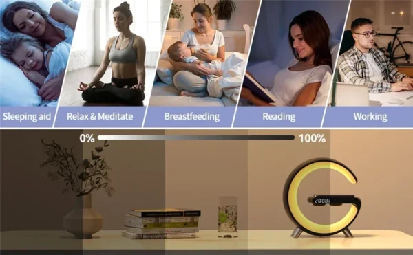 LED Lamp Wireless Charger Stand Alarm Clock Bluetooth Speaker - Image 18