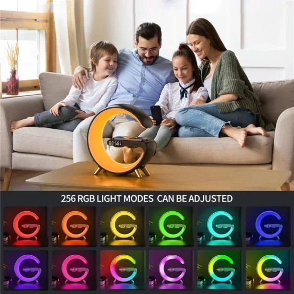 LED Lamp Wireless Charger Stand Alarm Clock Bluetooth Speaker - Image 12